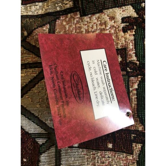 Peace On Earth Christmas Tapestry Throw Blanket NEW Victorian Village Cotton 74" - Picture 11 of 12